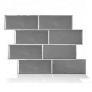 Peel and Stick Backsplash Grey Subway Tile Stick on Backsplash for Kitchen