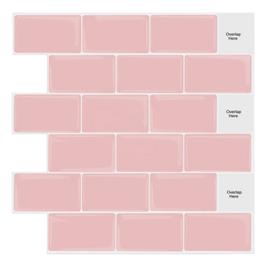 Peel and Stick Backsplash 12"x12" Premium Kitchen Backsplash Pink Subway Tile