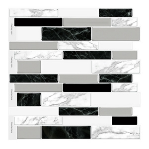 hottst design self adhesive mosaic subway marble effect tile stickers peel and stick wall tiles for  bathroom backsplash