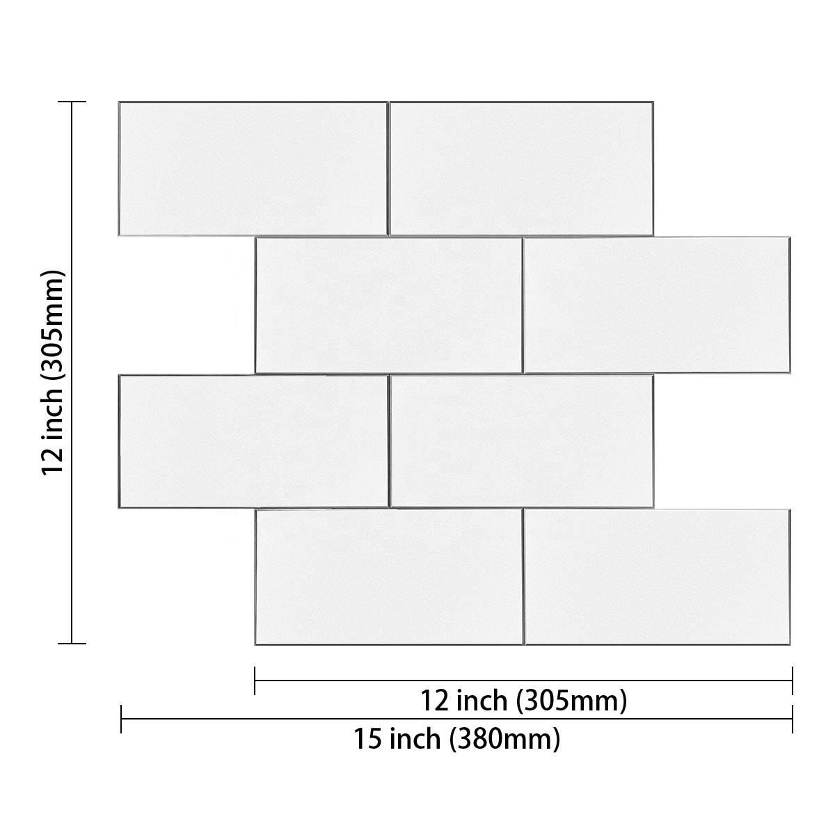 Easy DIY Backsplash Tile Peel and Stick for Kitchen Bathroom - White Subway Tile