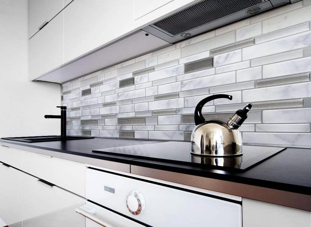 Peel and Stick Tile Backsplash Vinyl 3D Grey Striped Self Adhesive Tile Sticker for Kitchen & Bathroom