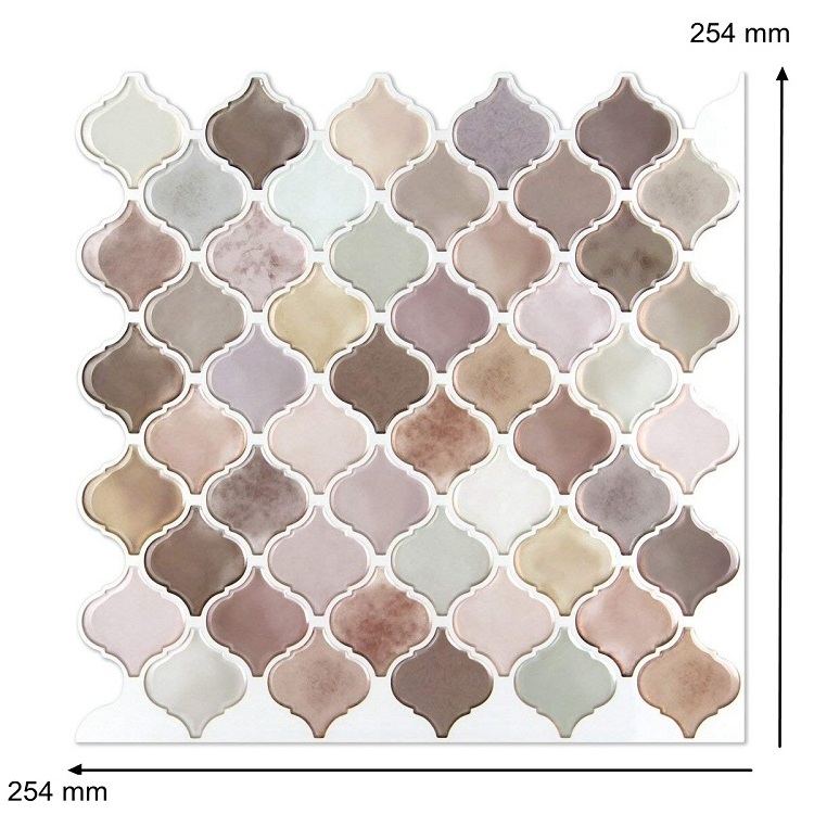 Self Adhesive mosaic tile backsplash gourd design peel and stick tiles Waterproof for bathroom and kitchen