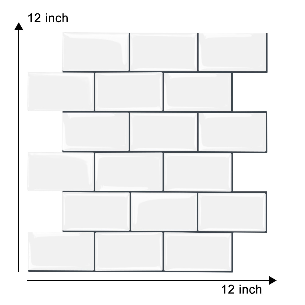 Upgrade Thicker 12*12 Inch Peel and Stick Tile Backsplash Kitchen Bathroom Showroom Decoration Wall Tiles Waterproof Mould-proof