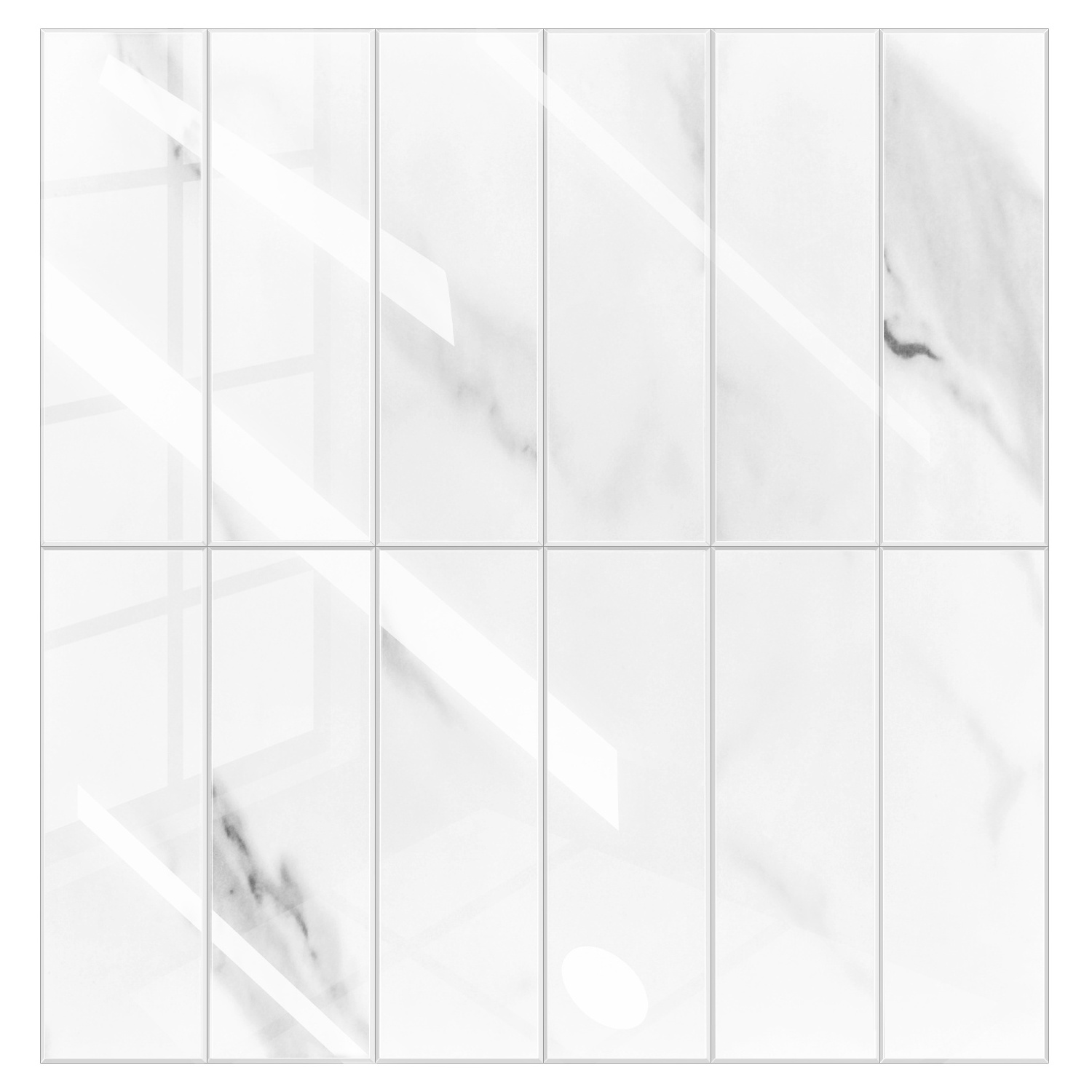 Marble Texture Peel and Stick Tile SPC Glossy Backsplash Kitchen Bathroom Easy to Peel Self adhesive Wallpaper