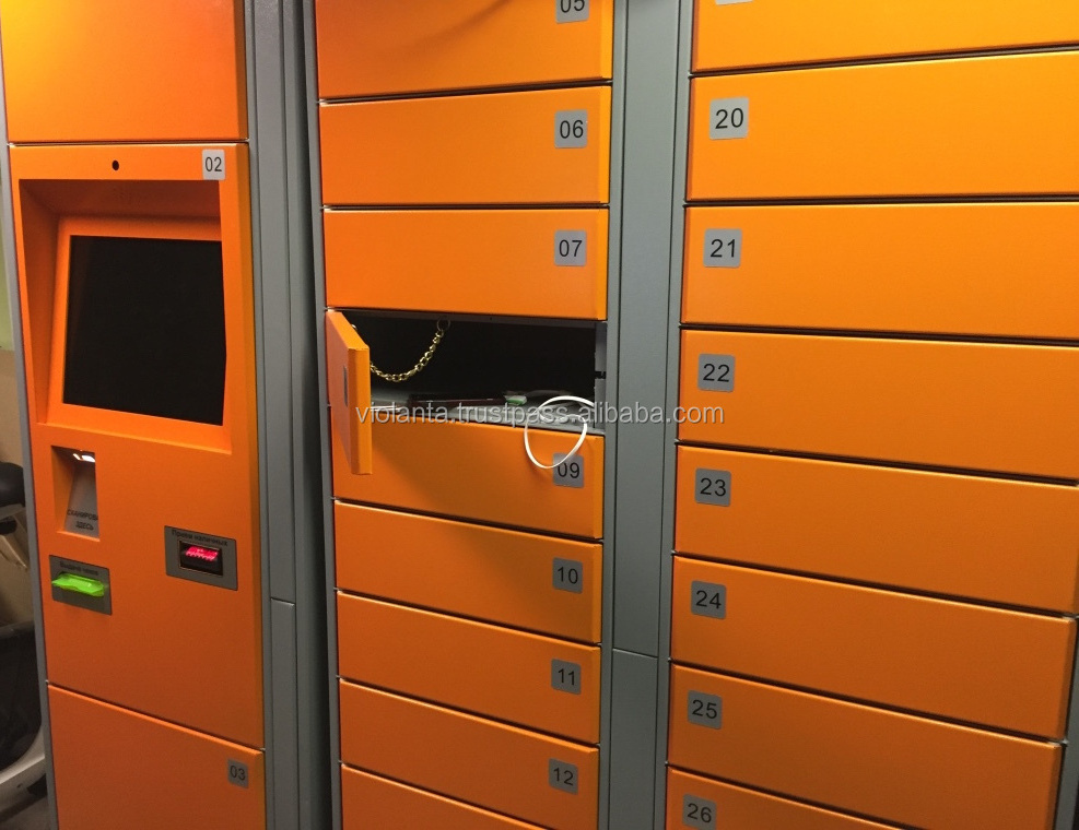 Smart electronic locker with mobile phone charging device, smart phone locker