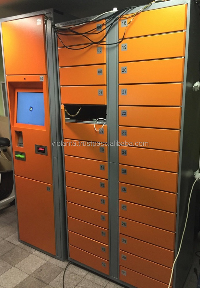 Smart electronic locker with mobile phone charging device, smart phone locker