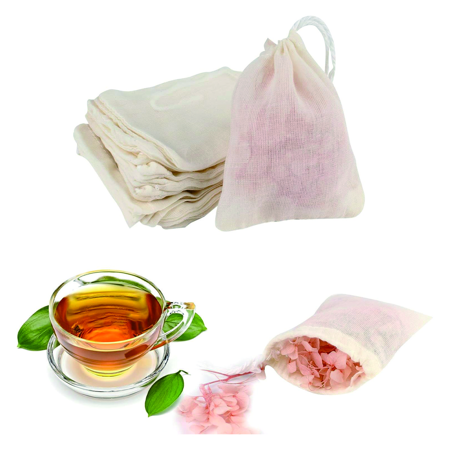 Custom drawstring empty heat seal filter  tea bag