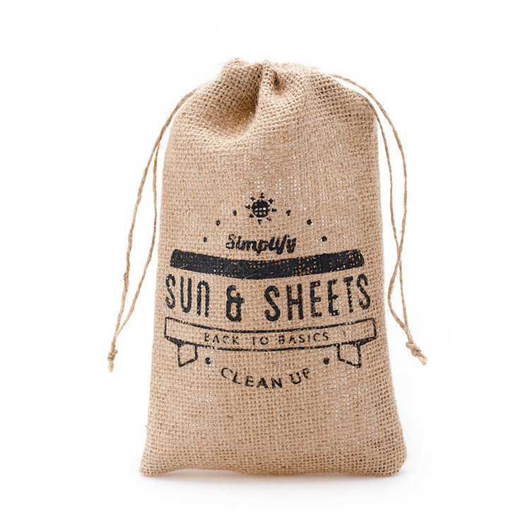 Personalised small hemp  bags for gifts with custom logo