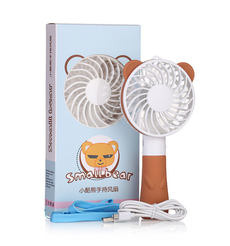 Bear Rabbit Handy Mini Portable Fan Outdoor Small Handheld USB Rechargeable Battery Electric Cooling handheld fan for outdoor