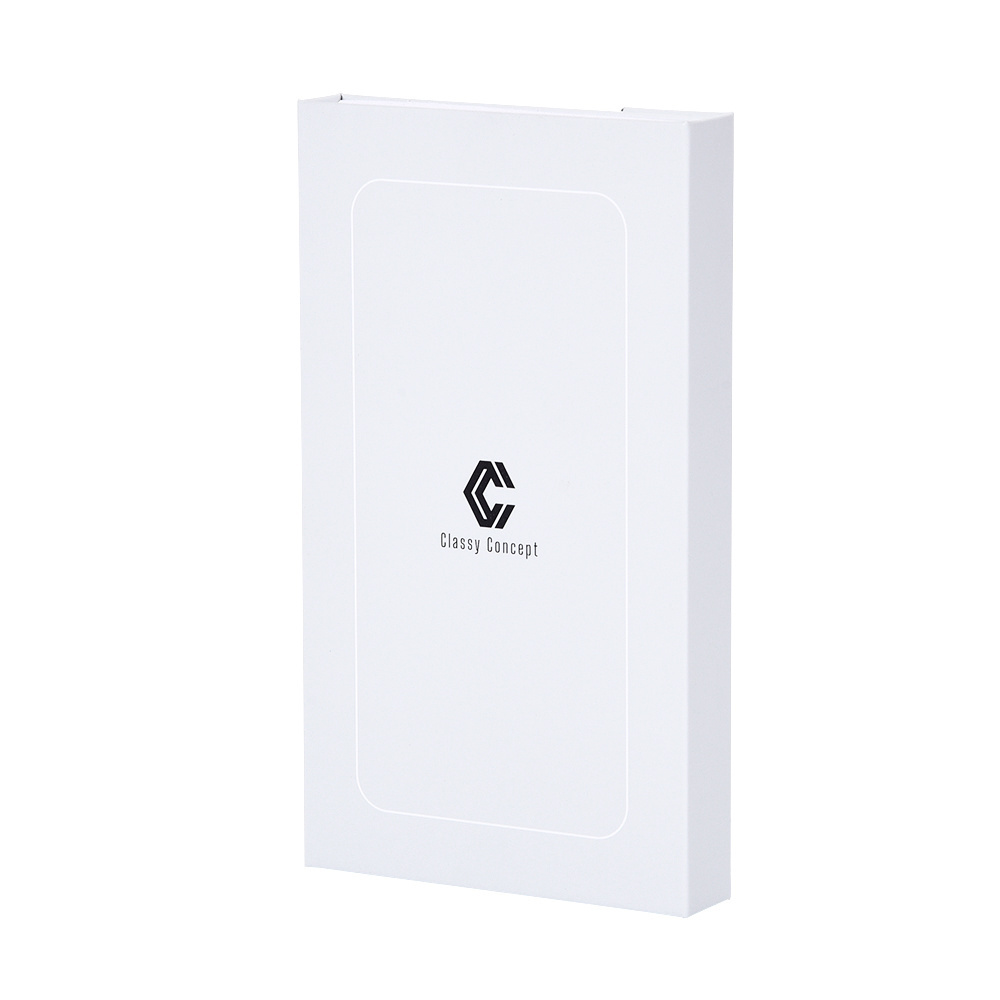 Cardboard hardcover packaging box white magnetic mobile accessories cell phone case paper box