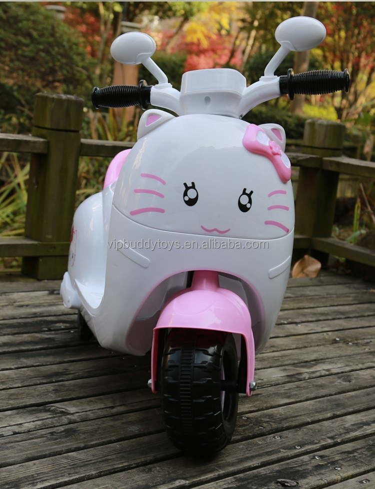 Hello Kids Bikes Battery Operated Motorkidse Kitty Kids Electric Bike Girls Car Unisex Toy Plastic Plastic Children Car Ride