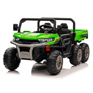 VIP BUDDY Ride on Baby Toys Car Battery Powered Big Kids Electric Car Buggy 6 Wheel RC Farmer Truck Trolley Car