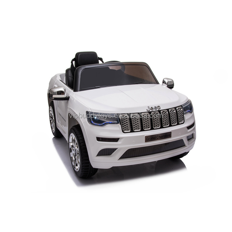 Hot Licensed JEEP GRAND CHEOKEE Leather LED Powerful Steering Wheel Drive Kids Electric Ride-on Cars Jeep with Remote