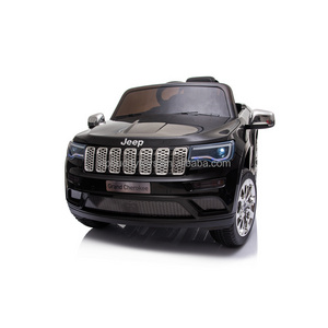 Hot Licensed JEEP GRAND CHEOKEE Leather LED Powerful Steering Wheel Drive Kids Electric Ride-on Cars Jeep with Remote