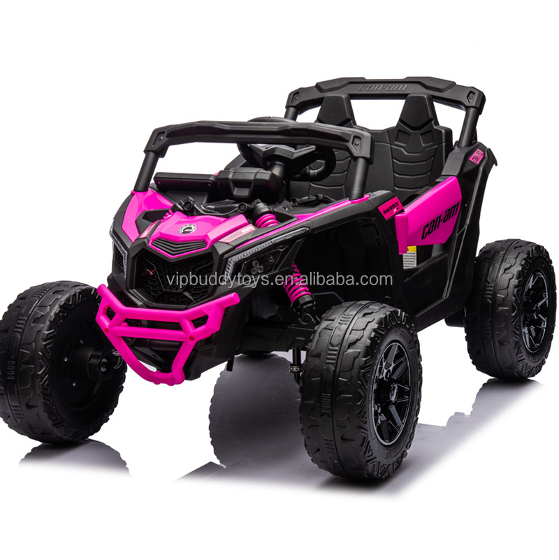 Cheap Licensed Can-Am Kids UTV Four EVA Wheels Powerful Electric 24v Can Am Maverick X3 Ride on 4x4 UTV with Leather Seat