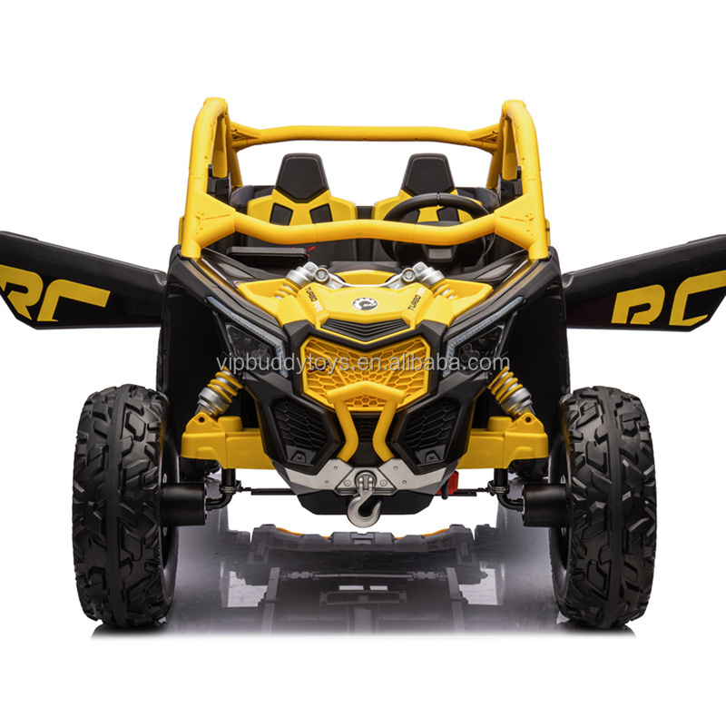 Cheap Licensed Can-Am Kids UTV Four EVA Wheels Powerful Electric 24v Can Am Maverick X3 Ride on 4x4 UTV with Leather Seat