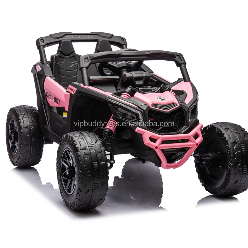 Cheap Licensed Can-Am Kids UTV Four EVA Wheels Powerful Electric 24v Can Am Maverick X3 Ride on 4x4 UTV with Leather Seat