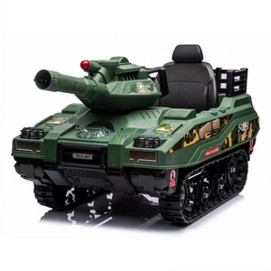 Wholesale 24V Battery Kids Real Track Toy Tank With Cannonball Children Electric Ride On Tank Toy Ride-on Cars For Kids To Drive