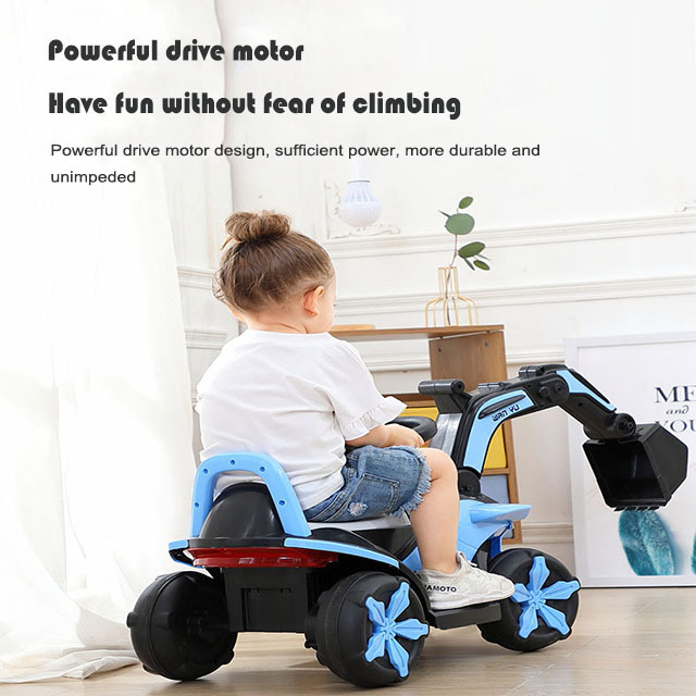 Toddler Sliding Toy Car Excavator Can Sit And Ride Large Flashing Music Children's Engineering Vehicle Electric Excavator