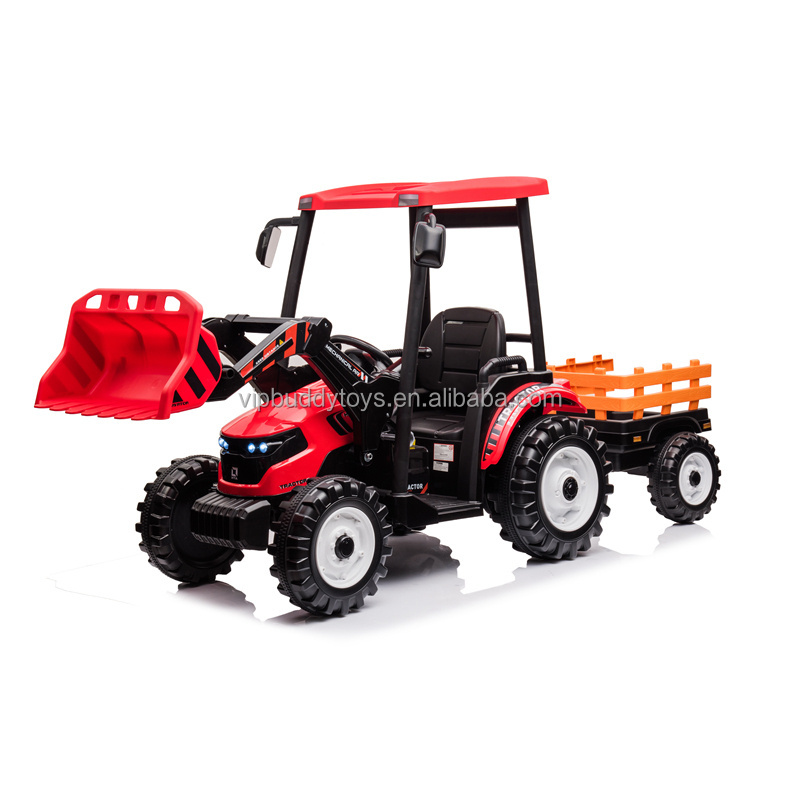 Popular Powerful 24v Battery 120W Motor Electric Kids Ride on Toy Excavator Kids' Tractor/Trailer with Remote Control