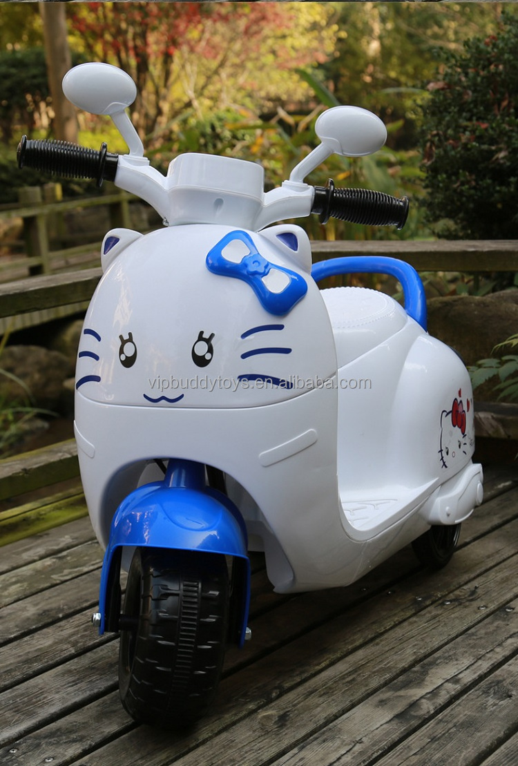 Hello Kids Bikes Battery Operated Motorkidse Kitty Kids Electric Bike Girls Car Unisex Toy Plastic Plastic Children Car Ride