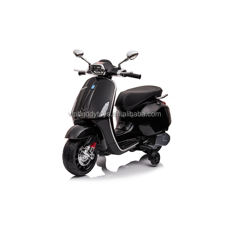 Hot Licensed Baby Smart Battery Powered Two Wheels Vespa Electric Scooter for Kids on Motorcycle Electric Car