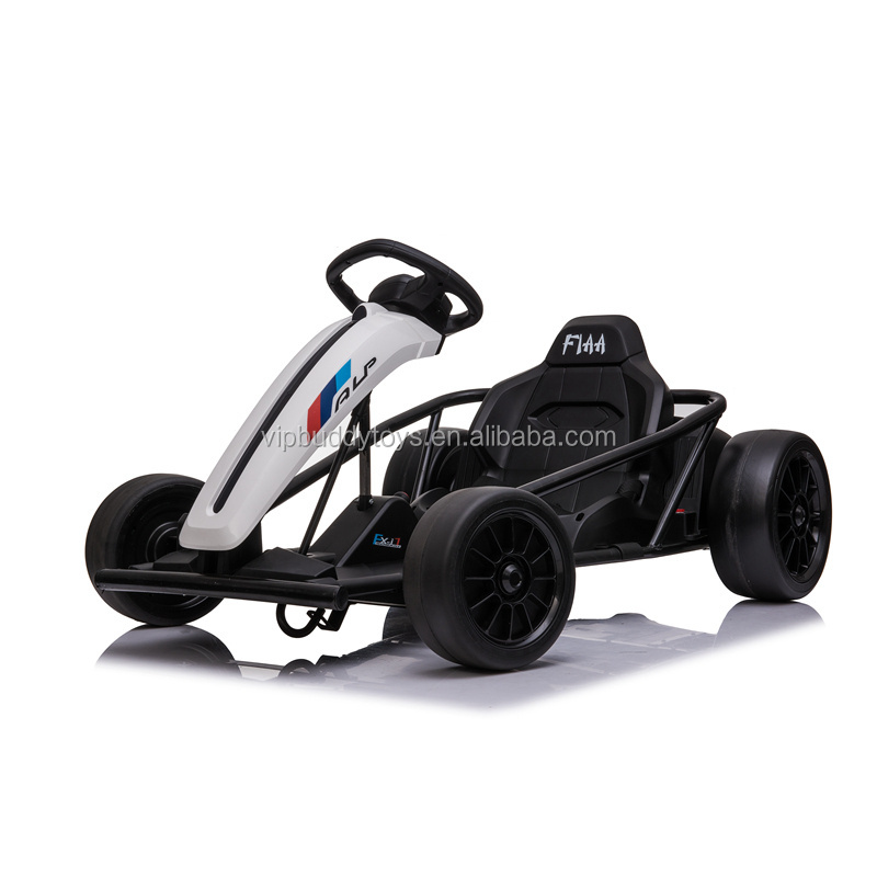 VIPBUDDY Hot Newest 24V Battery Two Driving Motors Drift Ride on Car Toy Electric Go Kart for 8-12 Years Old Kids