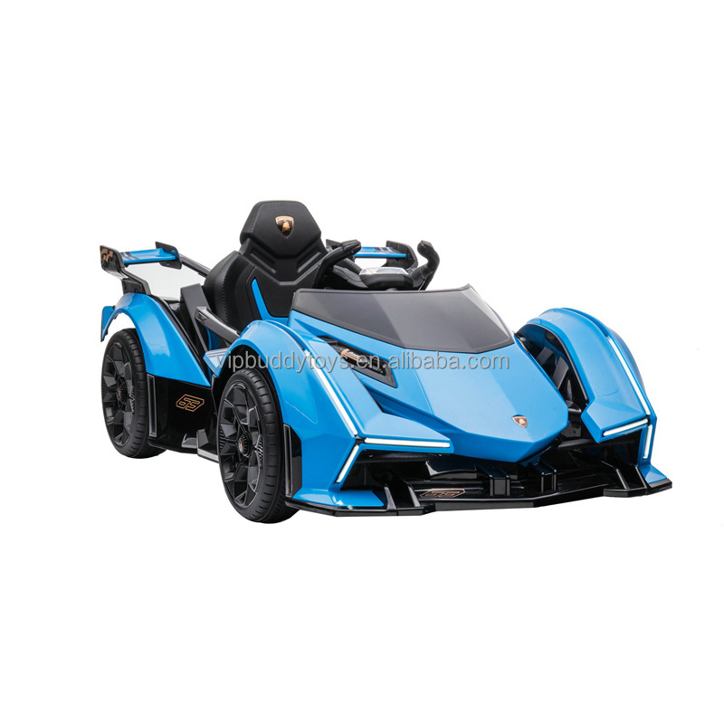 Cheap Online Wholesale Licensed Lamborghini GT V12 Kids Electric Baby Smart RC Child 12V Battery Powered Ride on Toy Car