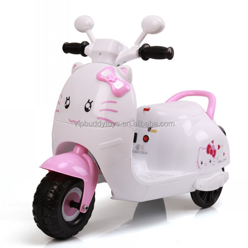 Hello Kids Bikes Battery Operated Motorkidse Kitty Kids Electric Bike Girls Car Unisex Toy Plastic Plastic Children Car Ride