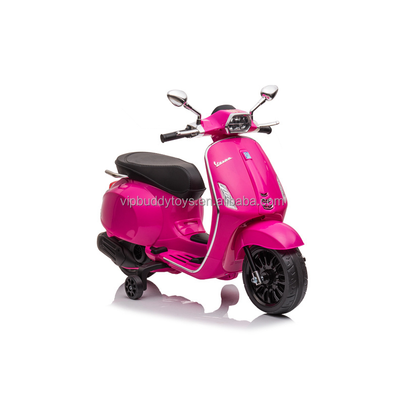 Hot Licensed Baby Smart Battery Powered Two Wheels Vespa Electric Scooter for Kids on Motorcycle Electric Car