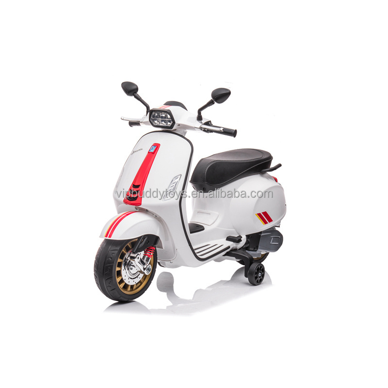 Hot Licensed Baby Smart Battery Powered Two Wheels Vespa Electric Scooter for Kids on Motorcycle Electric Car