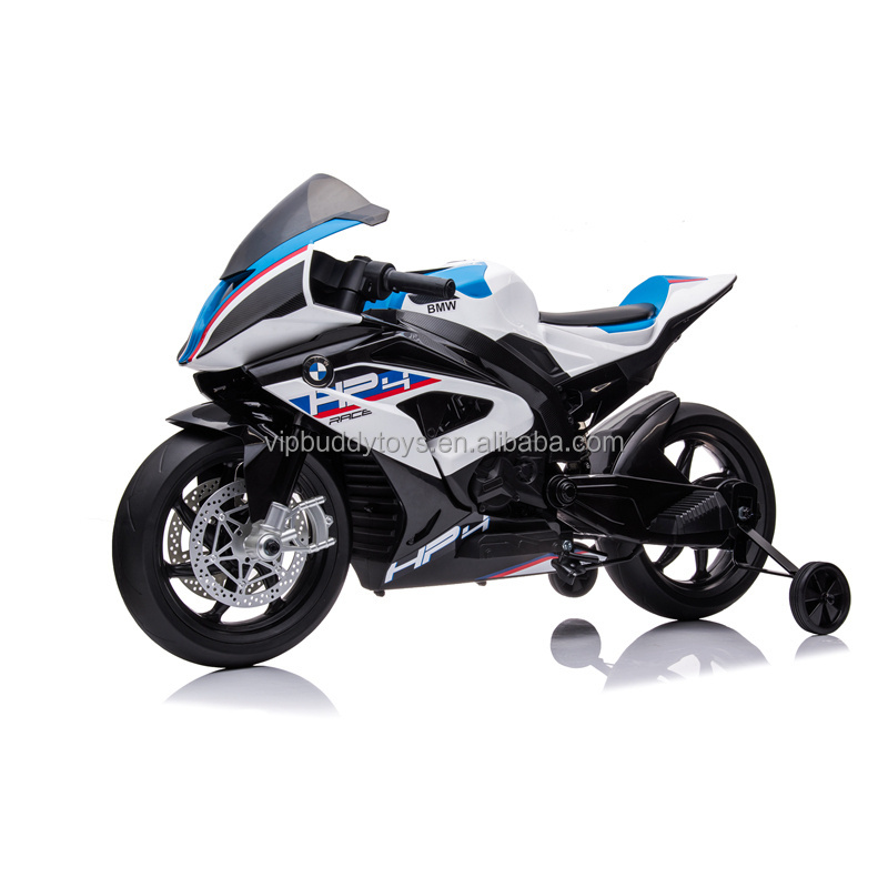 VIP BUDDY Newest Licensed BMW HP4 Ride on Electric Motorcycle 12V Kids Car Motorbike Children's Motorcycle