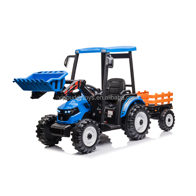 Popular Powerful 24v Battery 120W Motor Electric Kids Ride on Toy Excavator Kids' Tractor/Trailer with Remote Control