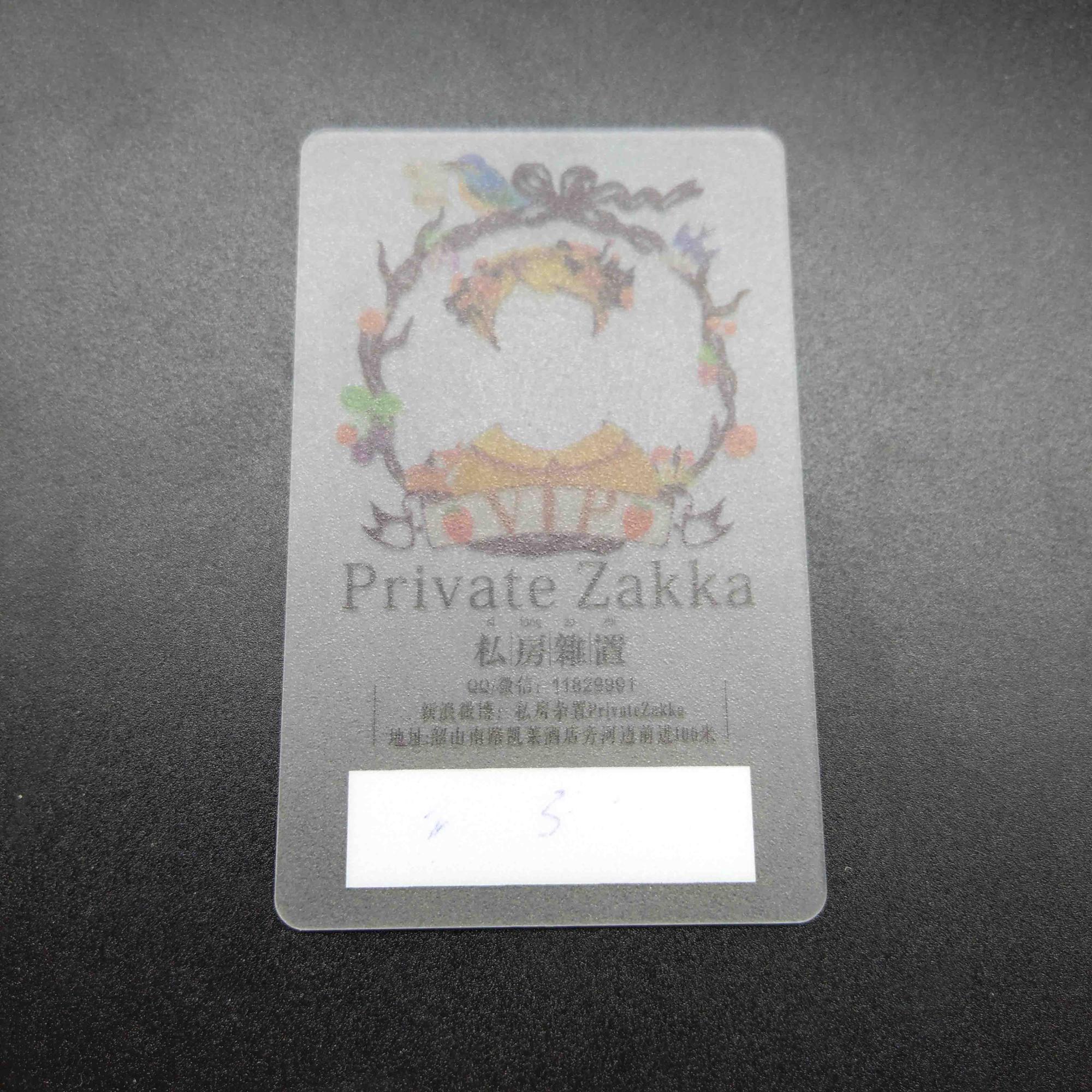 Custom Printing Clear Visiting PVC Credit Card Size Transparent Card