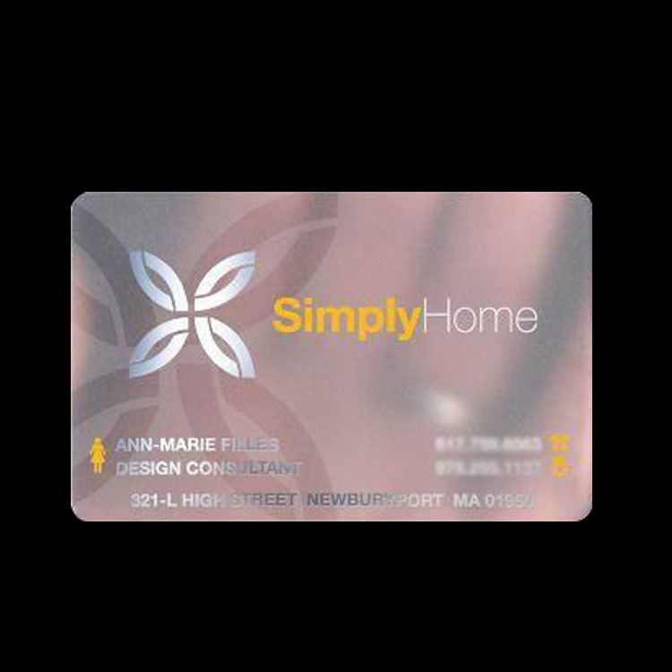 Custom Printing Clear Visiting PVC Credit Card Size Transparent Card