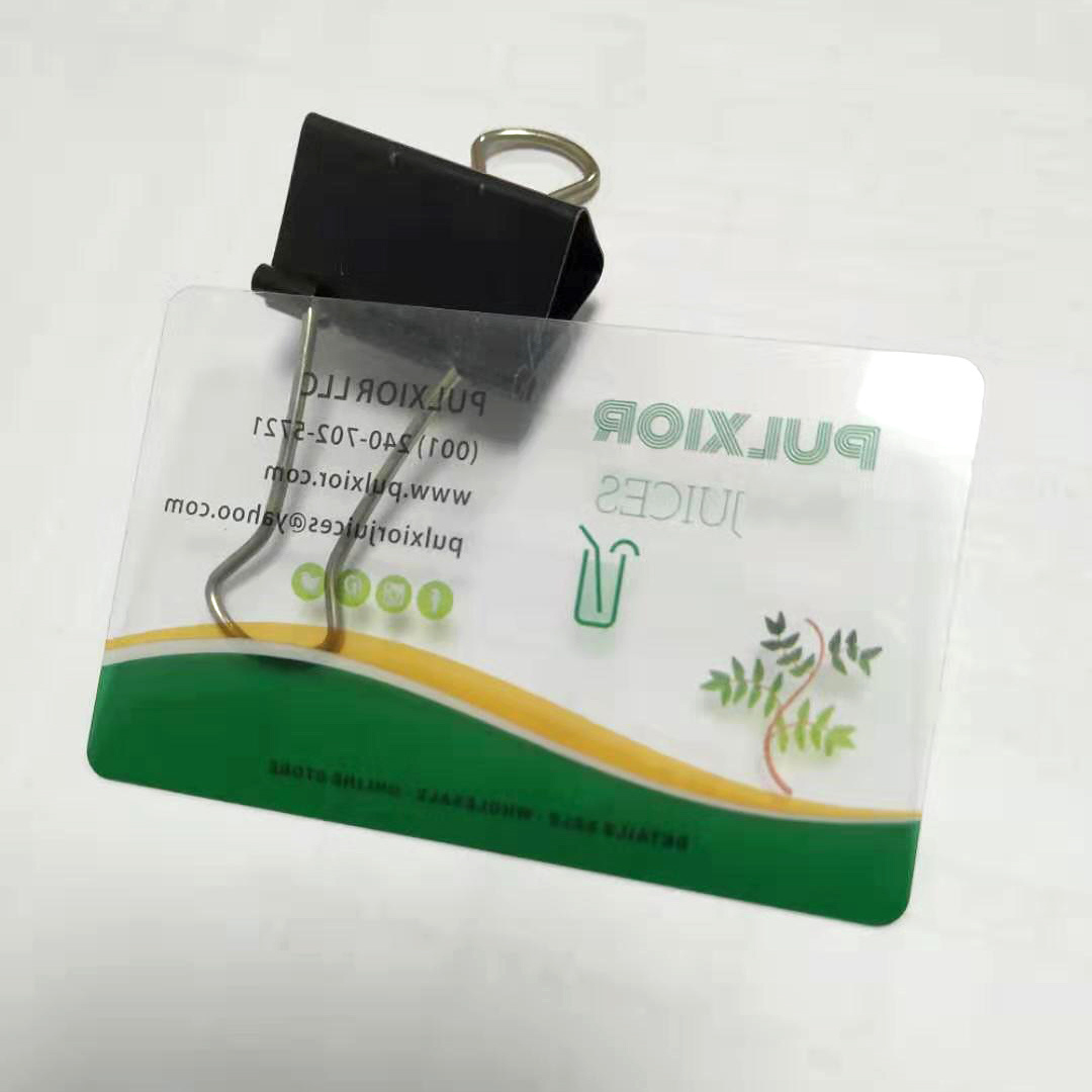 Custom Printing Clear Visiting PVC Credit Card Size Transparent Card