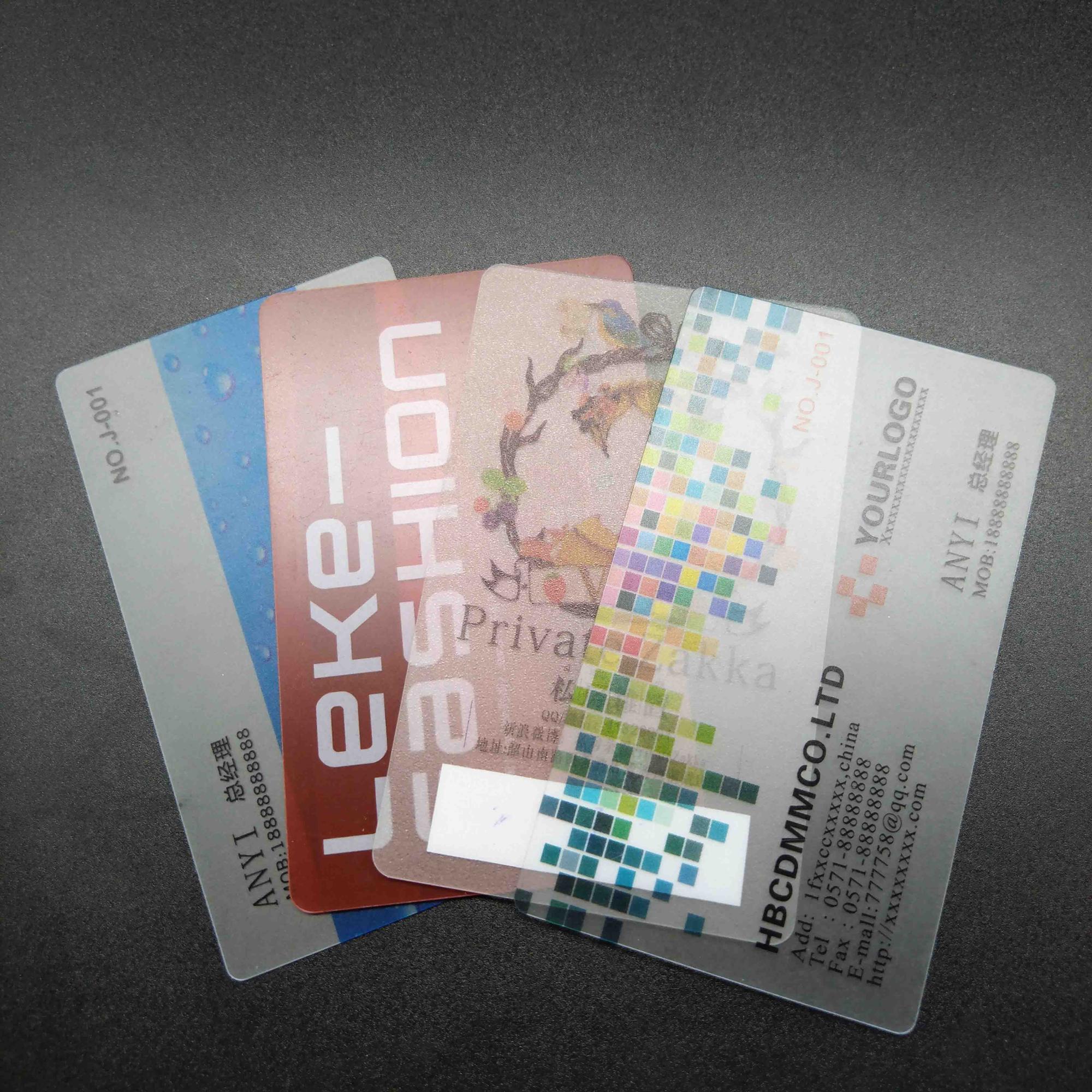 Custom Printing Clear Visiting PVC Credit Card Size Transparent Card