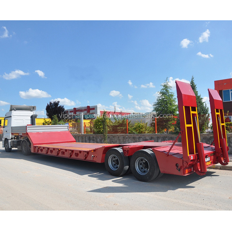 tri axle 40ft low bed lowbed lowboy trailer with customized dimensions