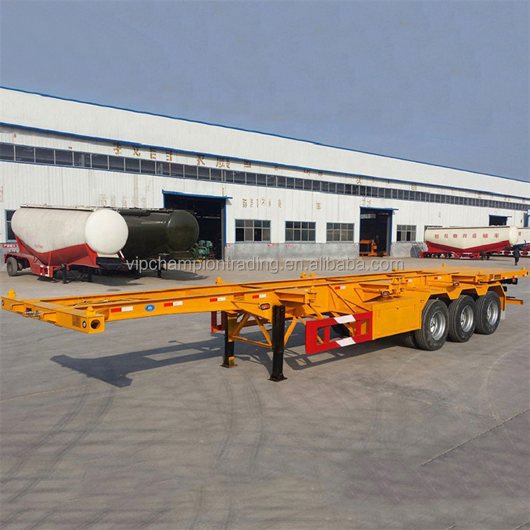 3 Axle 40ft 20ft skeleton semi trailer container chassis for container carrier parts