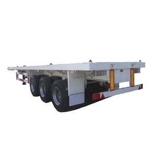 2 3 4 Axles Flatbed 20Ft 40Ft 45Ft Container Semi Truck Trailer Flatbed Cargo Semi Truck Trailer