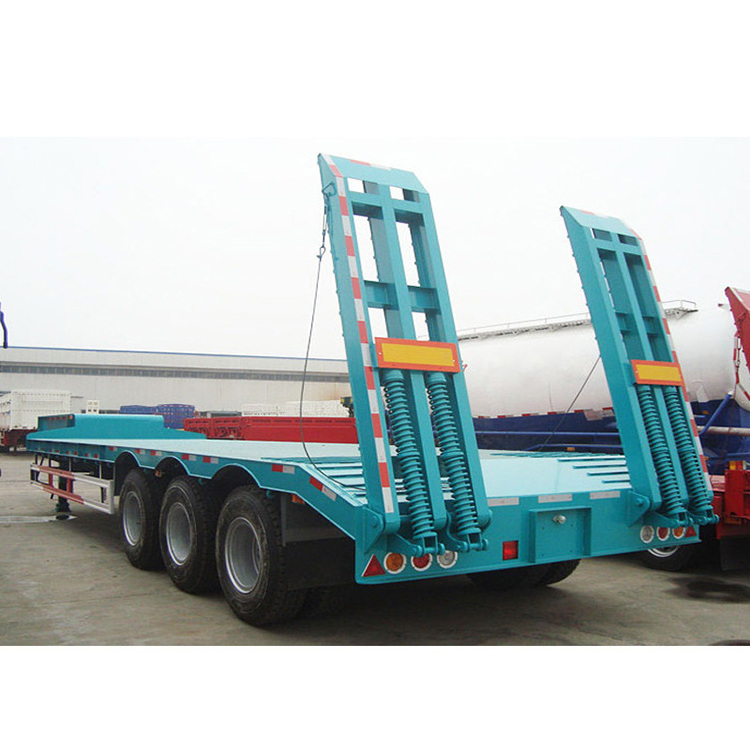 tri axle 40ft low bed lowbed lowboy trailer with customized dimensions