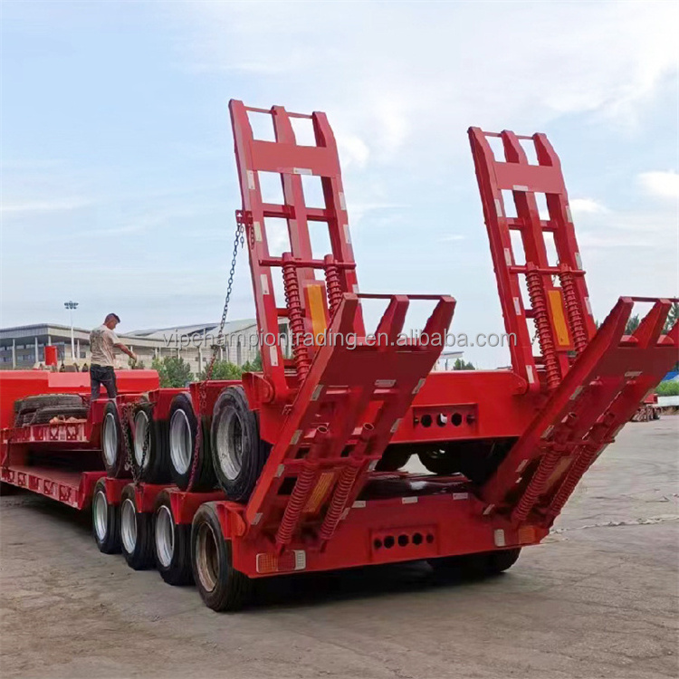 removable gooseneck trailer low  lowboy trailer 60 ton 100 ton low loader 3 axle Lowbed Truck Traile for sale