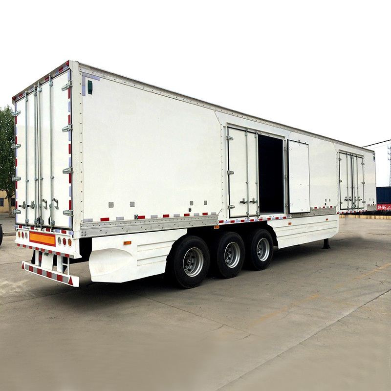 3 Axles 45FT 40FT Van Truck Trailer Enclosed Box Cargo Transport Tarpaulin Sliding Curtain Side Semi Trailer