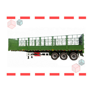 3 Axles Cargo Livestock Sugar Cane Stake Fence Semi Truck Trailer Cattle Livestock Trailer