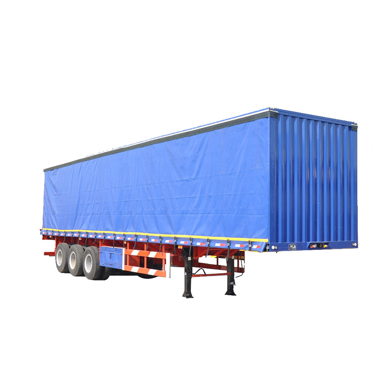 3 Axles 45FT 40FT Van Truck Trailer Enclosed Box Cargo Transport Tarpaulin Sliding Curtain Side Semi Trailer