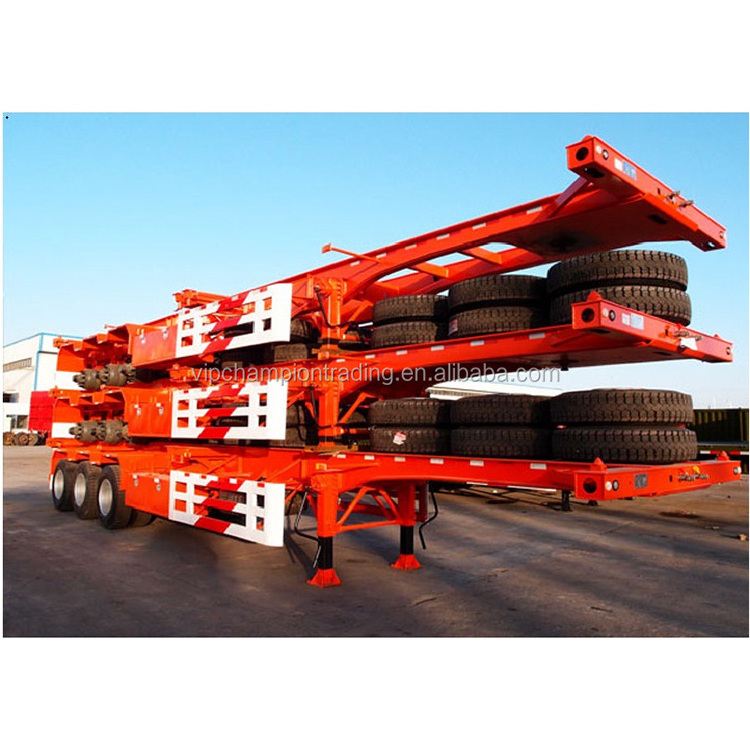 3Axles 20ft 40ft Frame Shipping Chassis Skeletal Skeleton Semi Trailer 40ft Container trailer