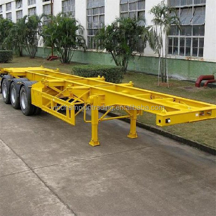 3 Axle 40ft 20ft skeleton semi trailer container chassis for container carrier parts