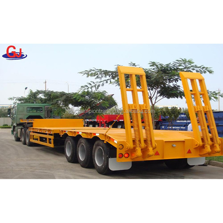 tri axle 40ft low bed lowbed lowboy trailer with customized dimensions