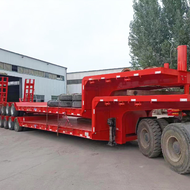 3 /4/5/6/7/8 axles 80 100 120 130 150 ton Truck excavator trailer heavy duty gooseneck semi trailer low bed low lowboy trailer