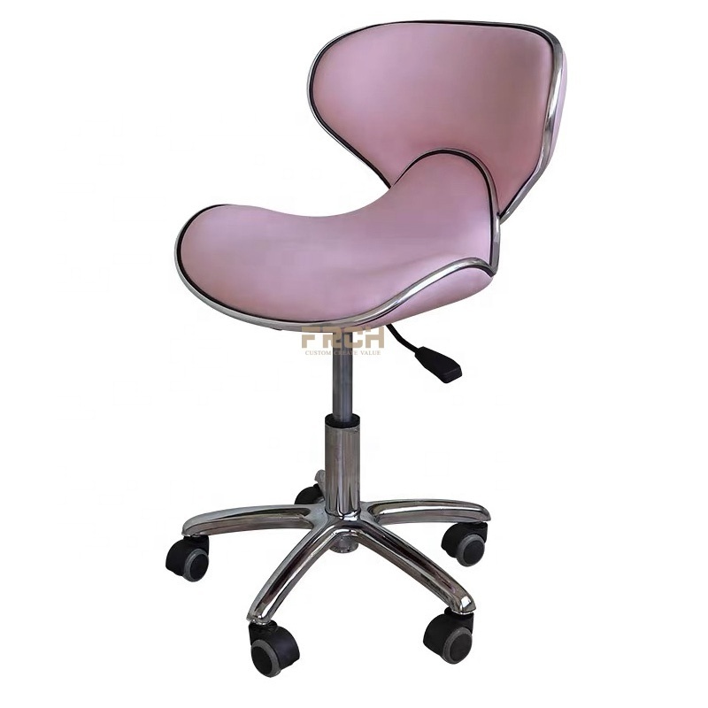 Ergonomic Adjustable Beauty Salon Dental Saddle Seat Leather Medic Stool Chair with Back Support